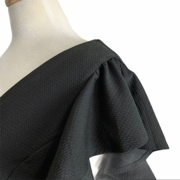 WET SEAL Black Flutter Sleeve Dress 2XL - Picture 5 of 8